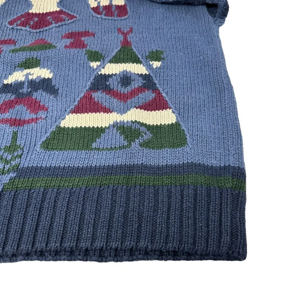 WOODS & GRAY Vintage Crewneck‎ Sweater Aztec Southwest Ramie Cotton Size Large